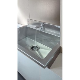 Lavatório com bancada para 01 torneira 50cm - Construinox